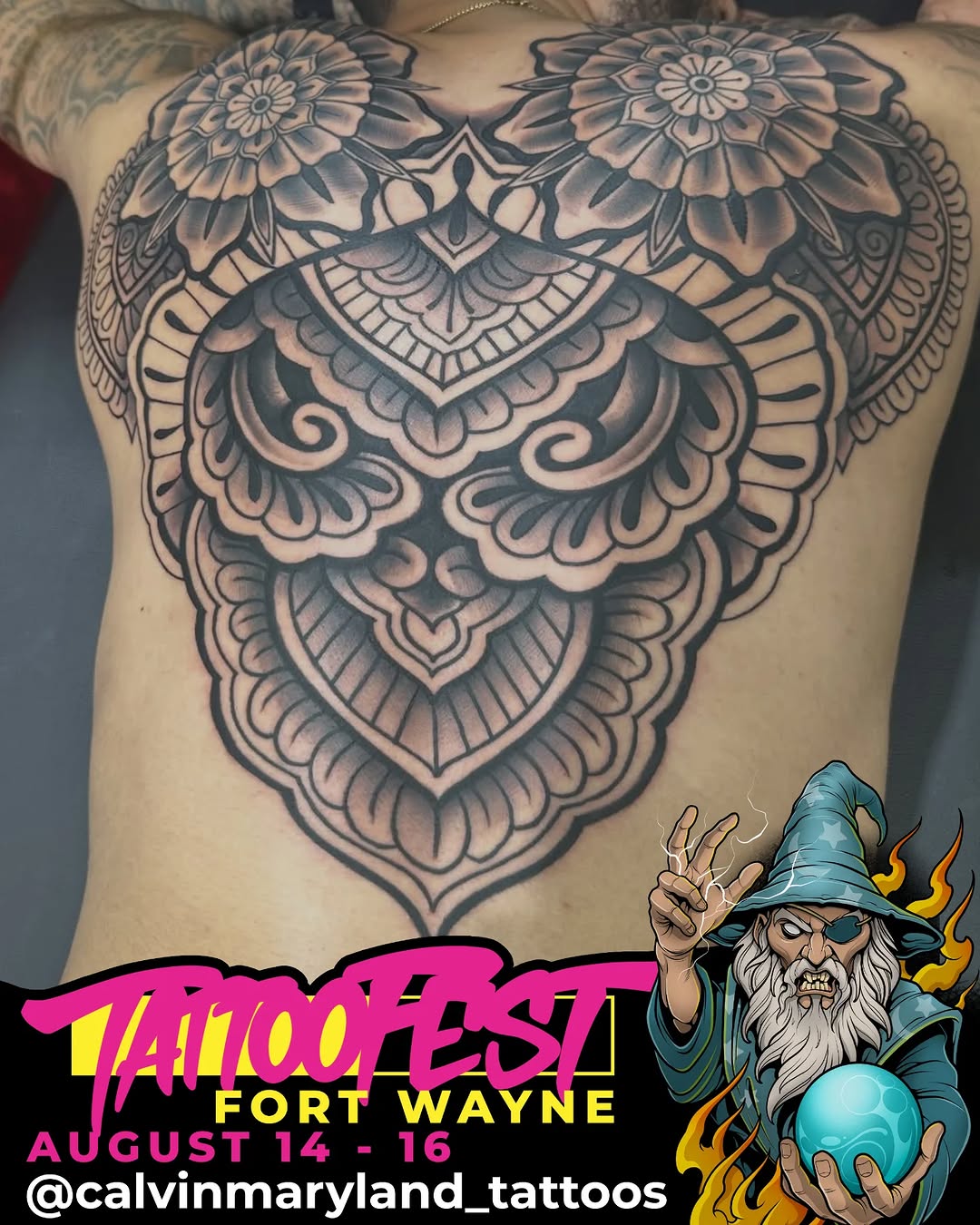 Tattoo by @calvinmaryland_tattoos β black_and_grey, ornamental