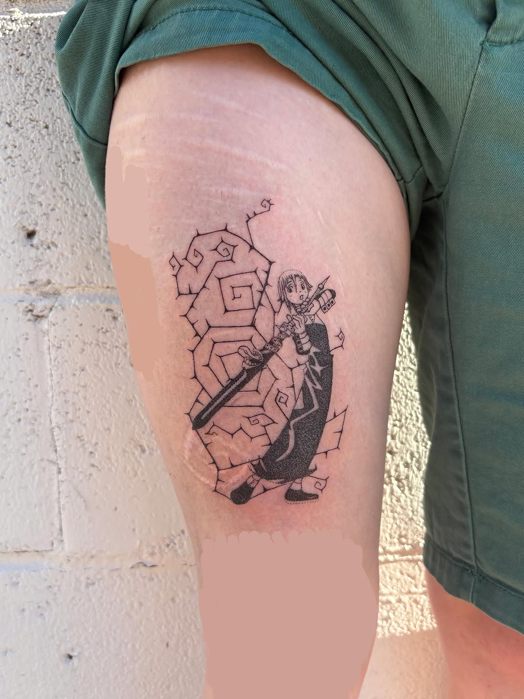 Tattoo by @apricot.pokes β anime, blackwork