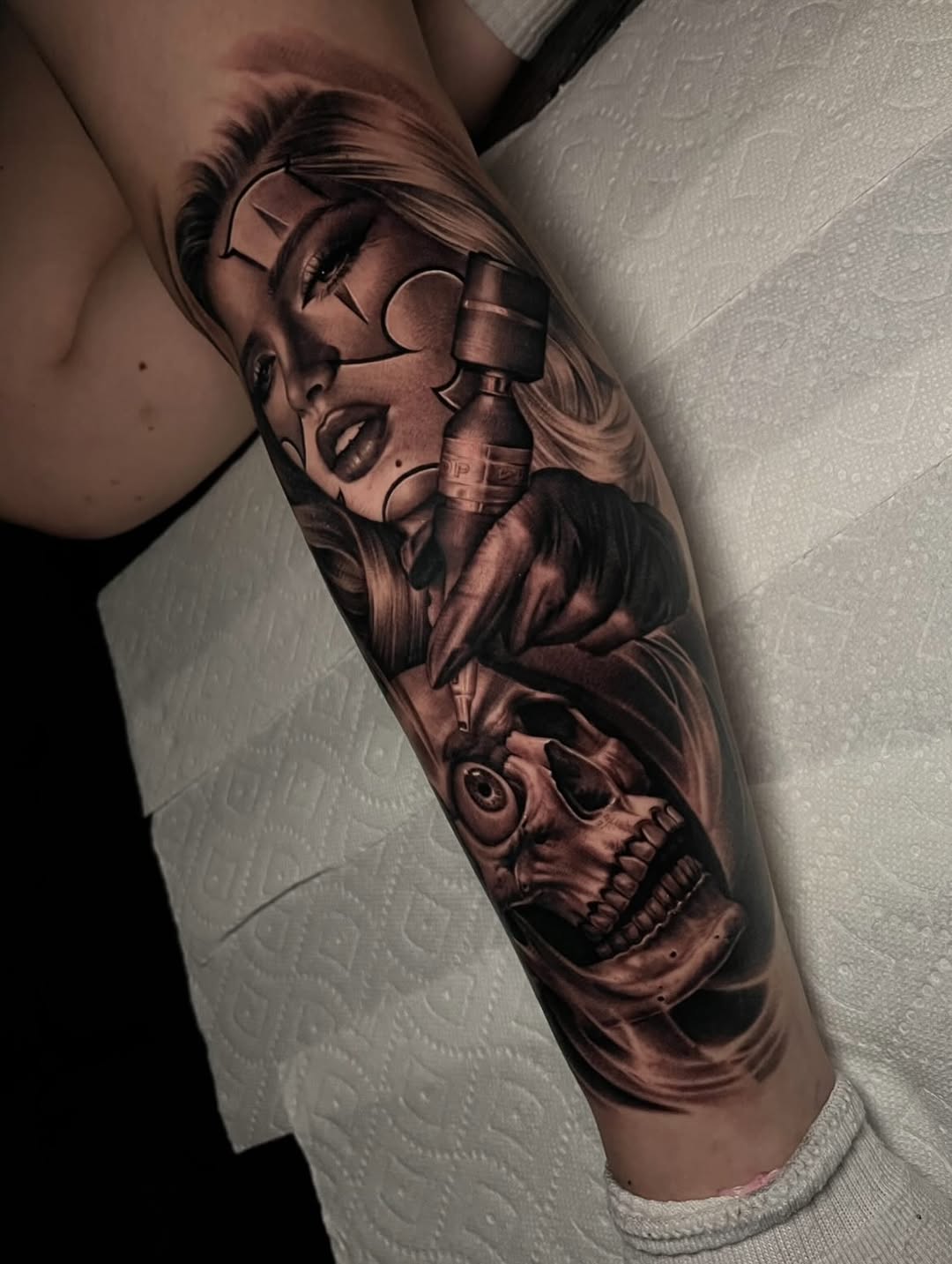 Tattoo by @4biddenfruit.tattoo โ chicano, black_and_grey