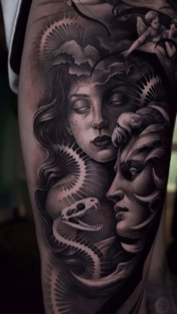 Tattoo by @saranieto_ โ black_and_grey, realism