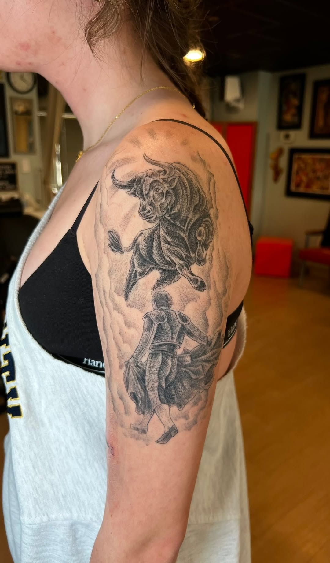 Tattoo by @jessica_kloostattoos — realism, black_and_grey