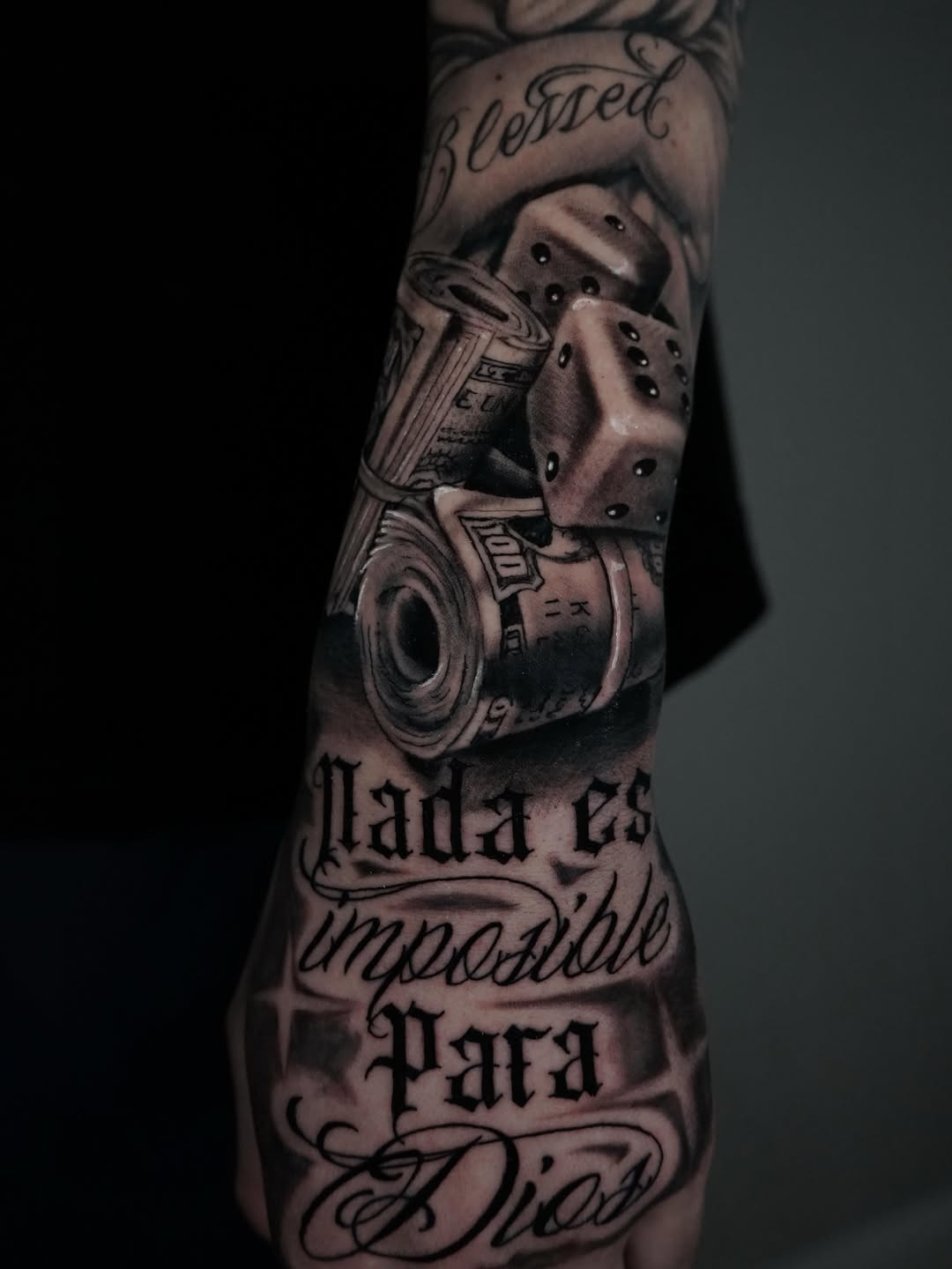 Tattoo by @ct.tattooart11 β black_and_grey, lettering_script