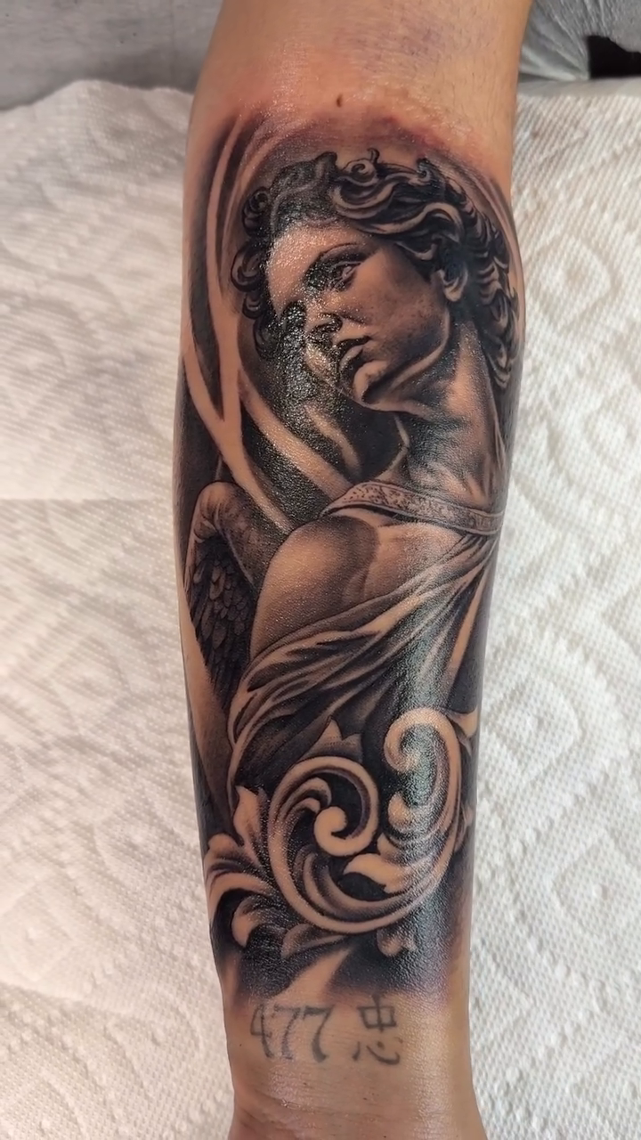 Tattoo by @rarebreedinkstudio — realism, black_and_grey