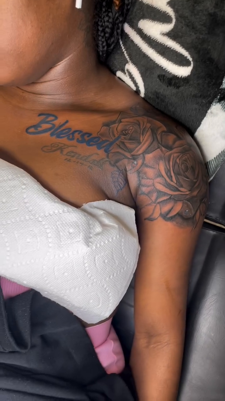 Tattoo by @trappinkatl — lettering_script