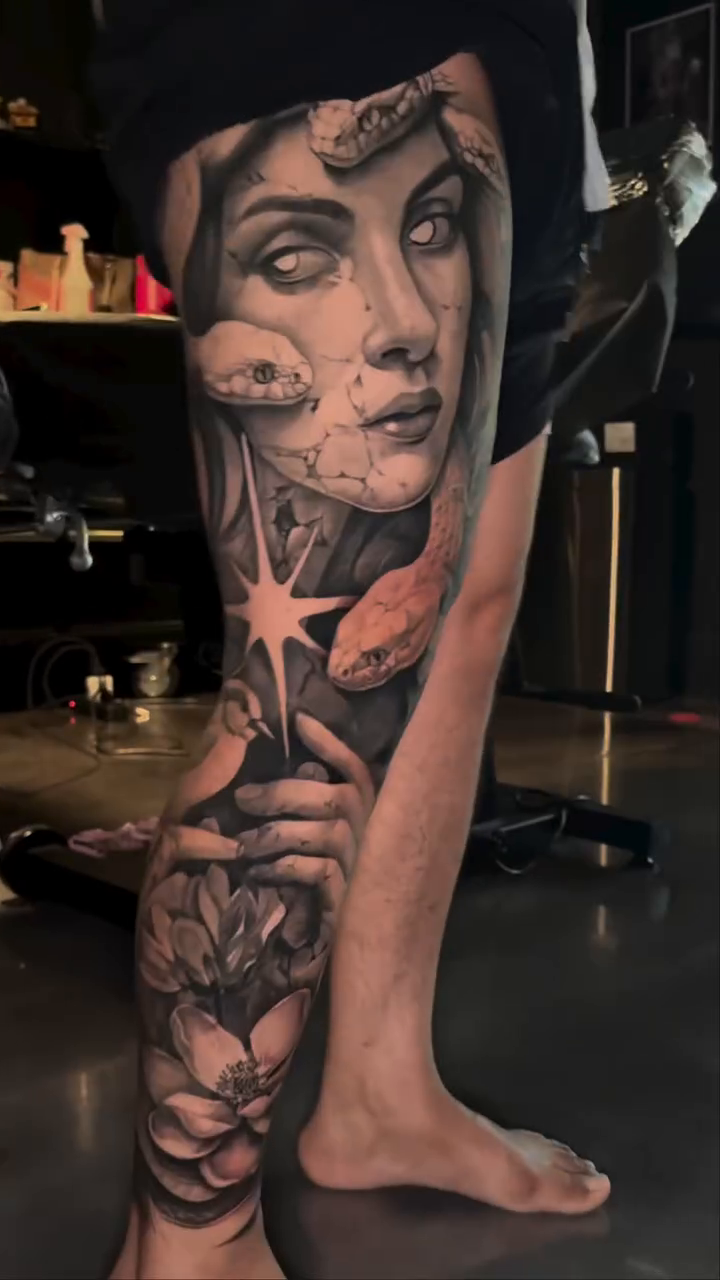 Tattoo by @art.by.saro โ realism, black_and_grey