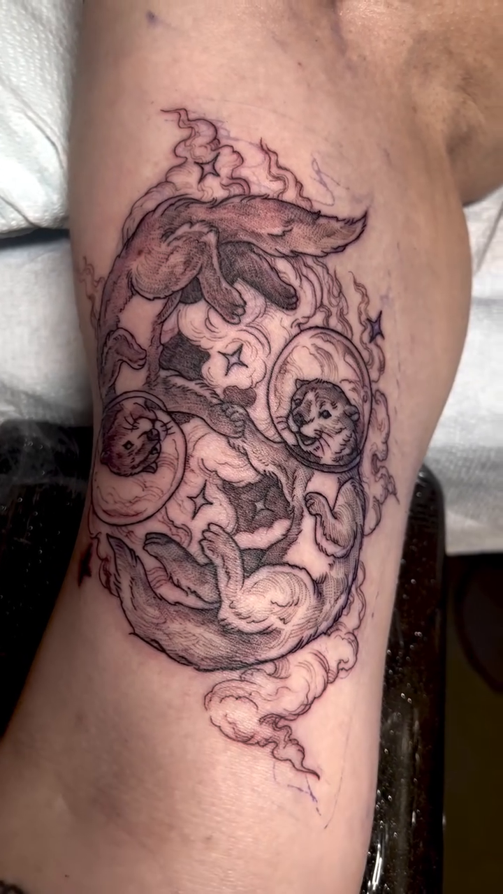 Tattoo by @judeletronik_tattoo — dark_realism, black_and_grey