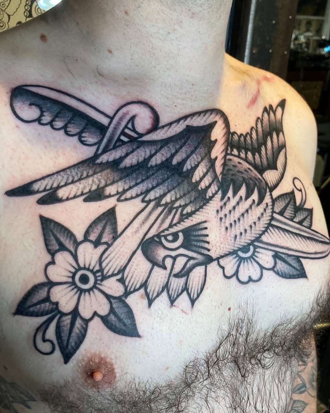 Tattoo by @robbanksofamerica — american_traditional, black_and_grey