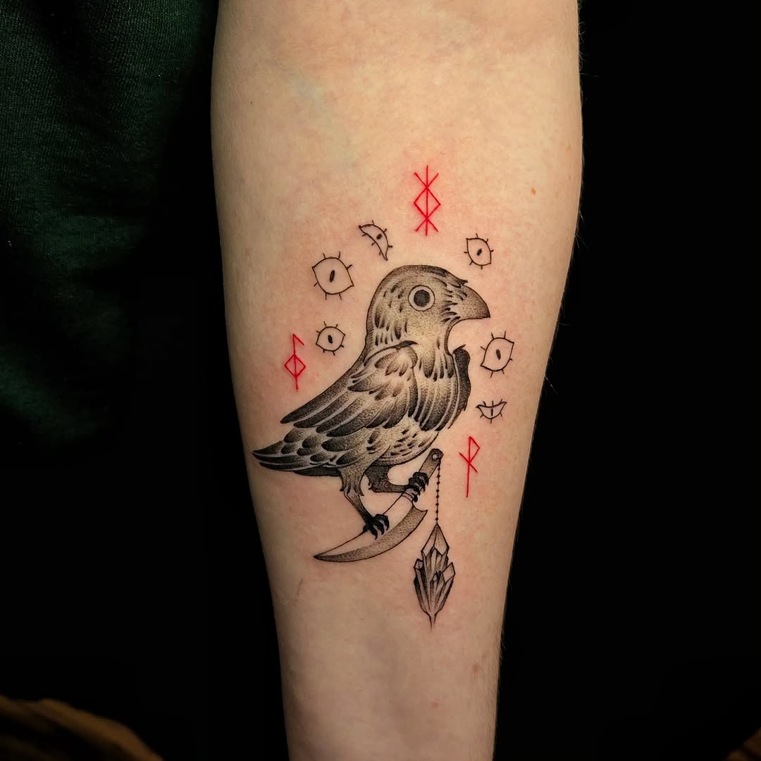 Tattoo by @glasswingtattoo โ black_and_grey, illustrative