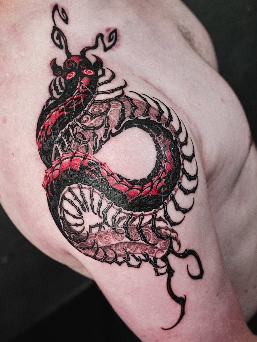 Tattoo by @a_flow_to — blackwork, dark_realism