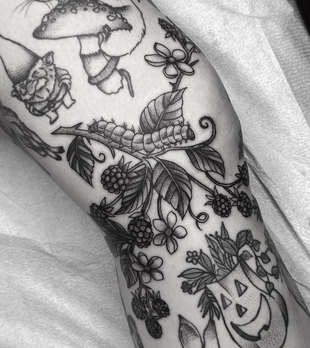 Tattoo by @breezytucker — illustrative, dotwork