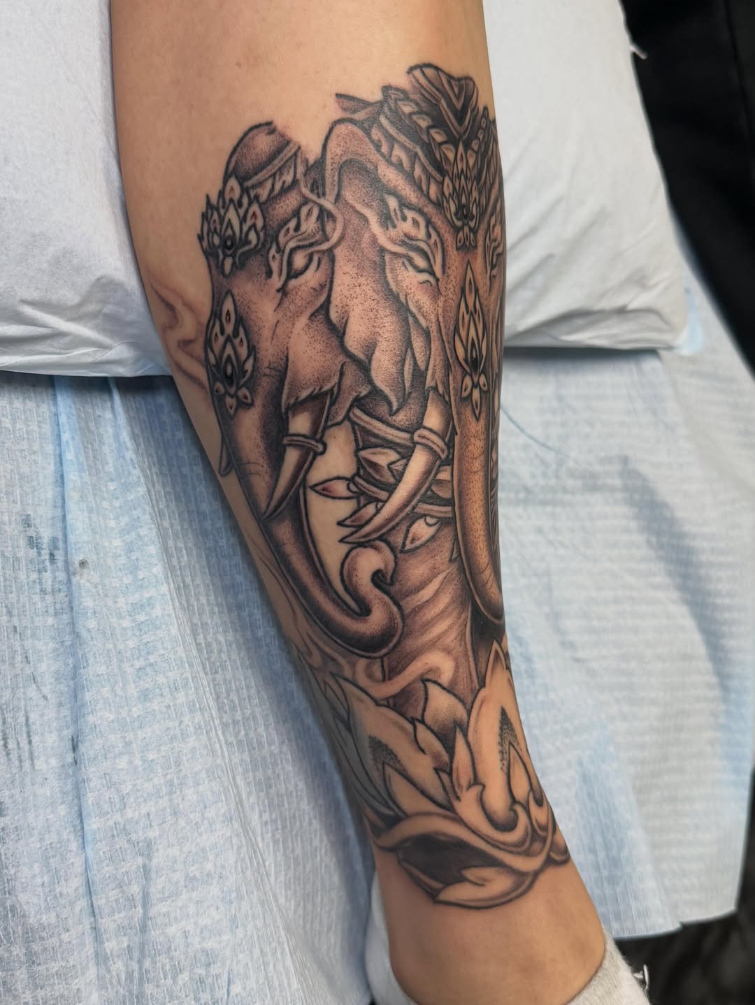 Tattoo by @mekong_lotus — black_and_grey, realism