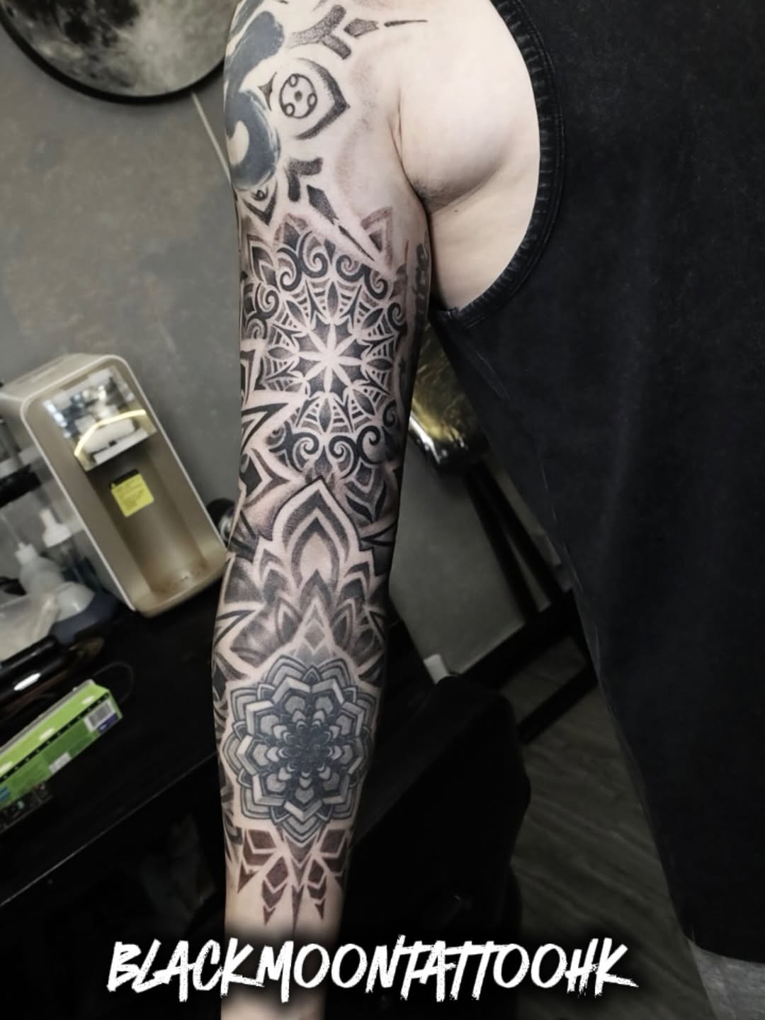 Tattoo by @northisleink_hk — geometric, black_and_grey