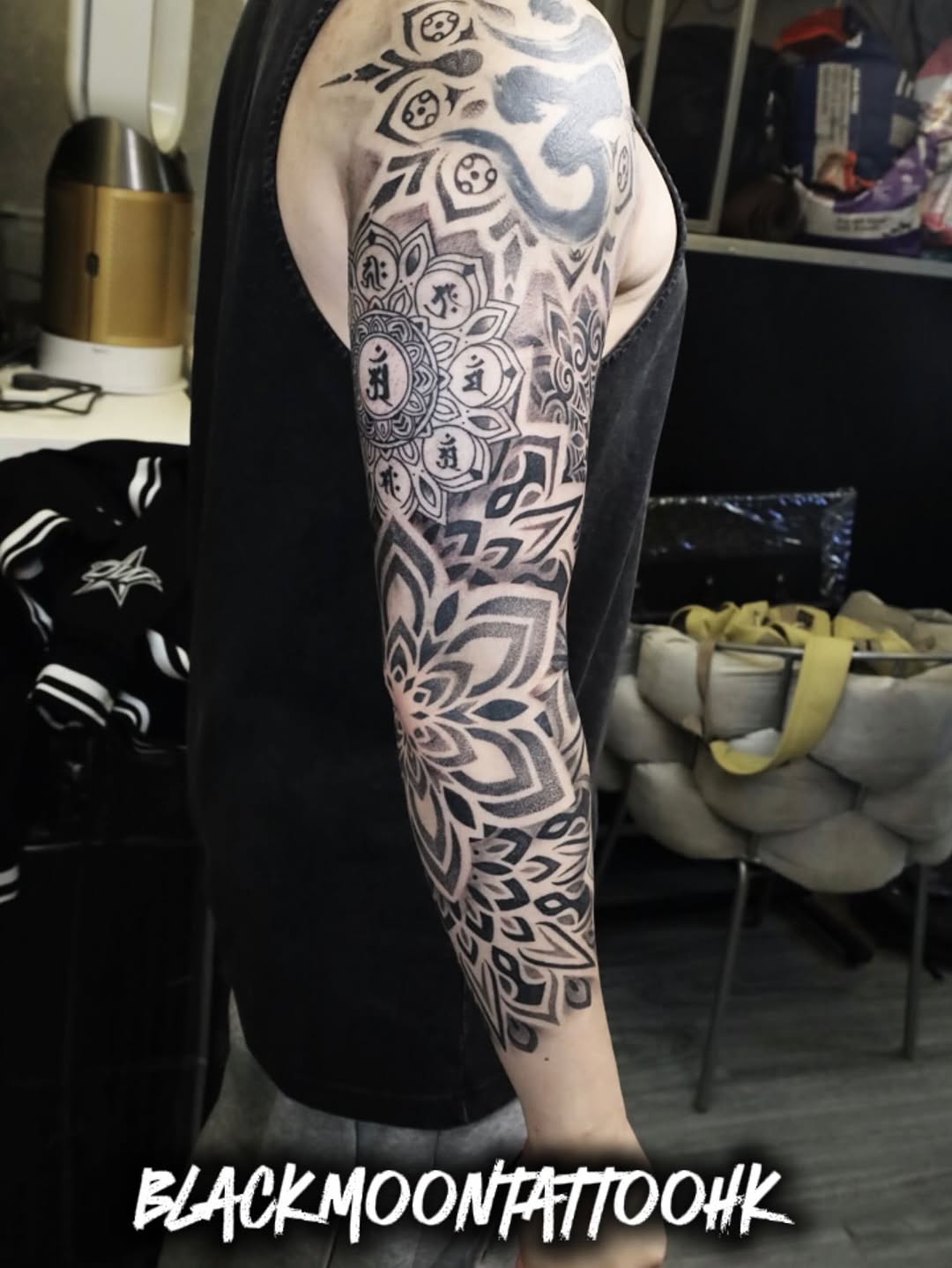 Tattoo by @northisleink_hk — geometric, black_and_grey