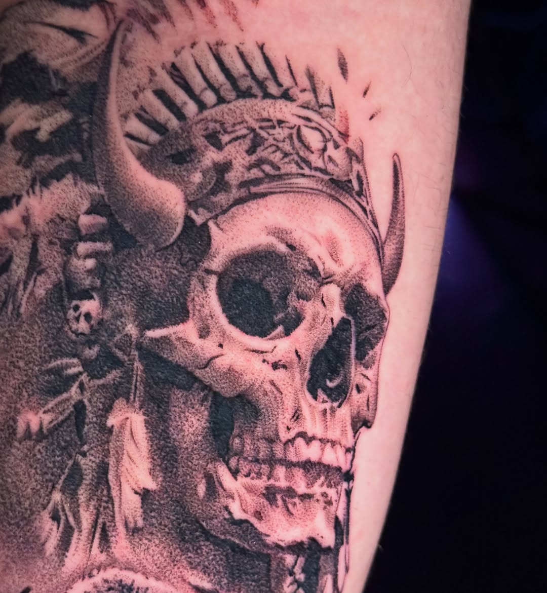Tattoo by @zacharyktattoos โ realism, dotwork