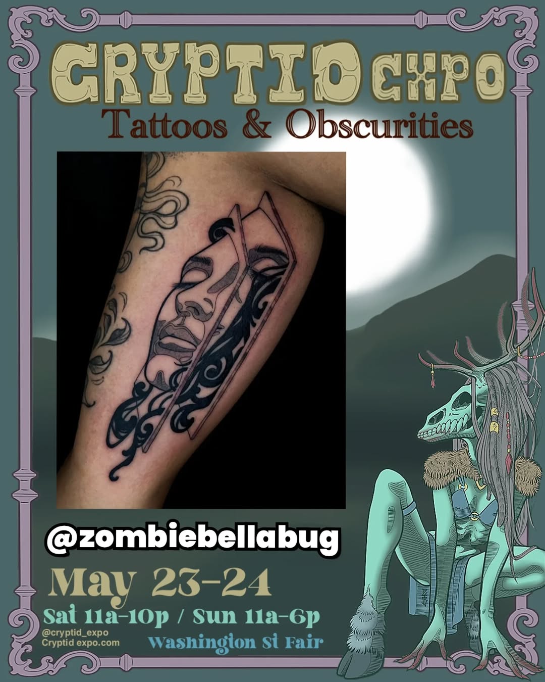 Tattoo by @zombiebellabug — black_and_grey, chicano