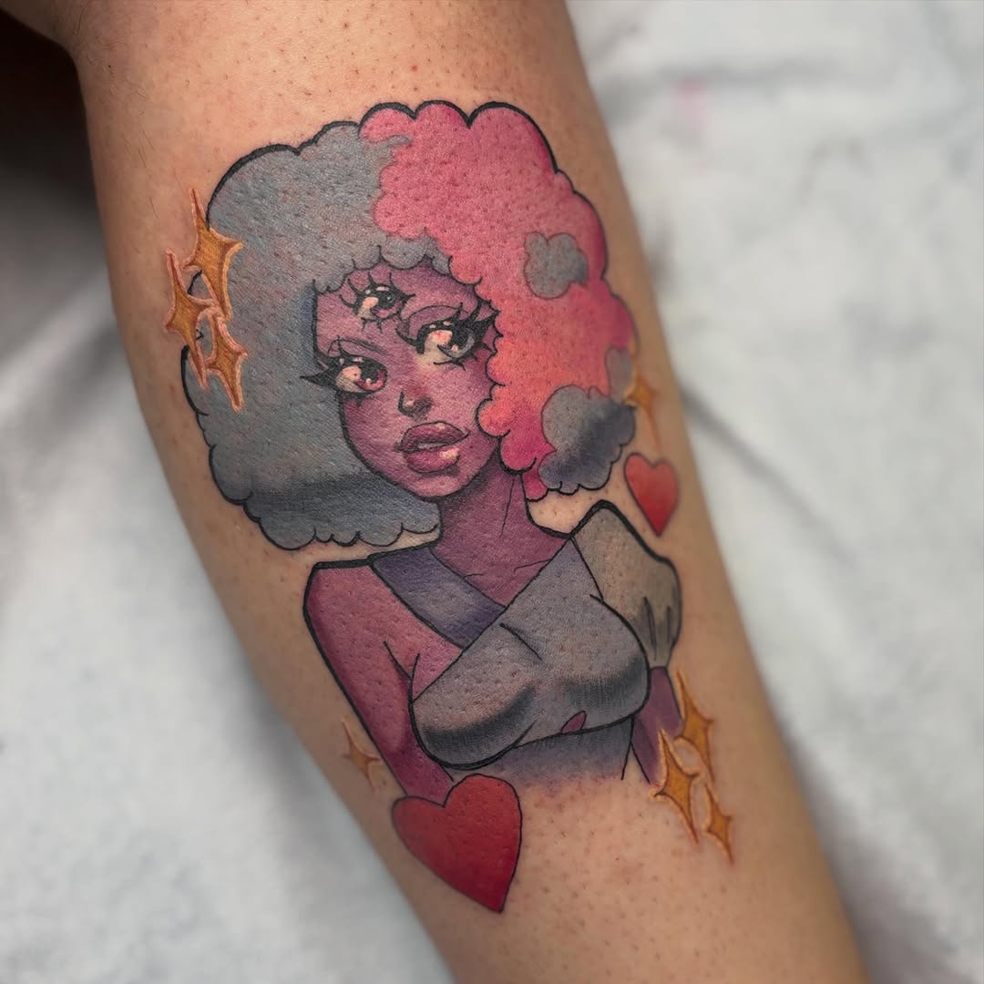 Tattoo by @gabbygoodarts — illustrative, anime