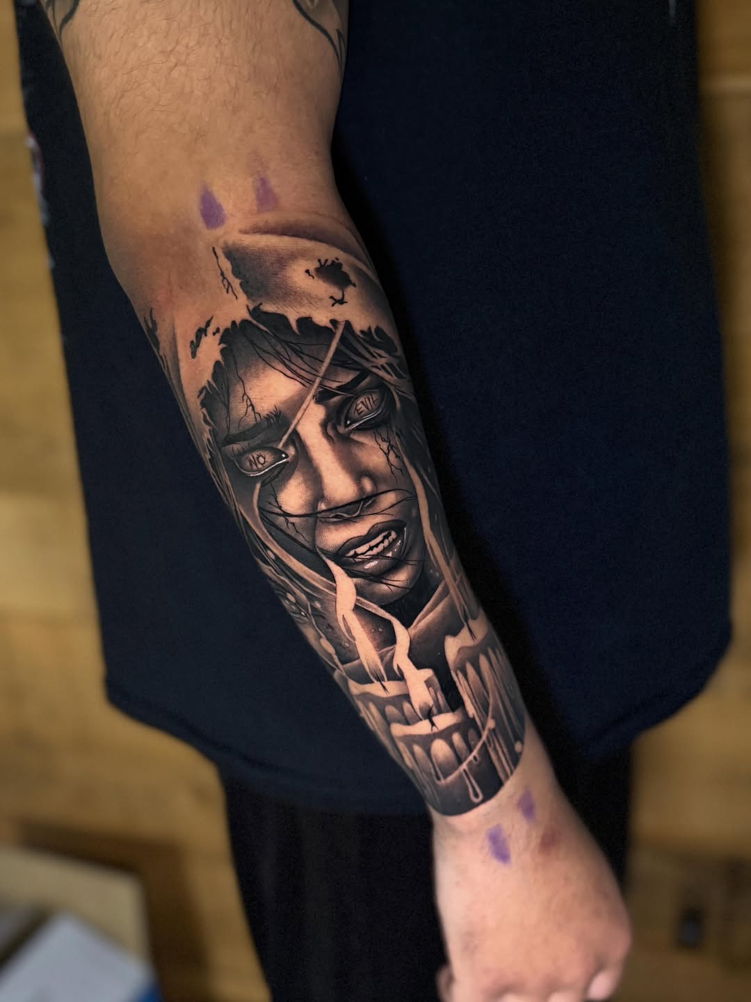 Tattoo by @milesjtattoos — realism, dark_realism