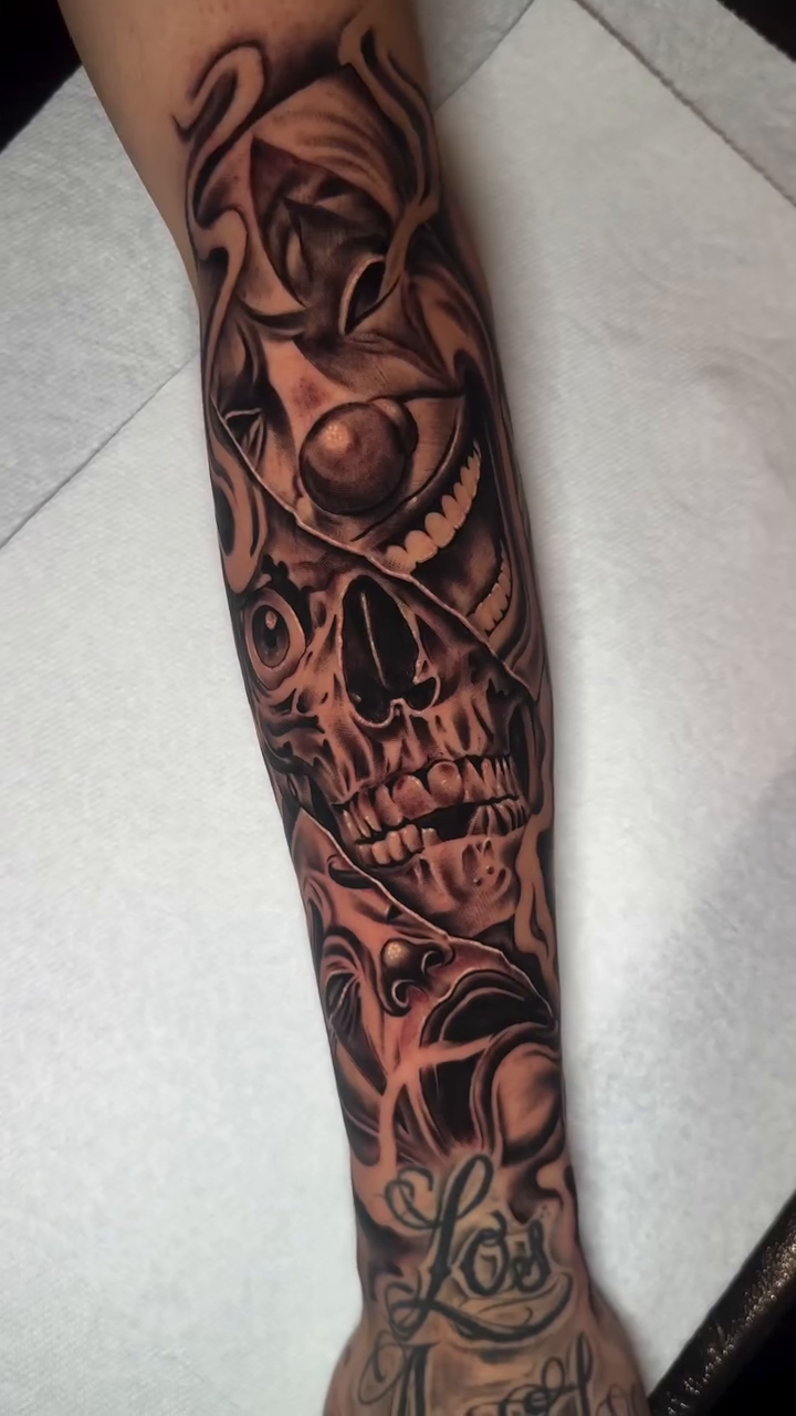 Tattoo by @namztattoo — dark_realism, black_and_grey
