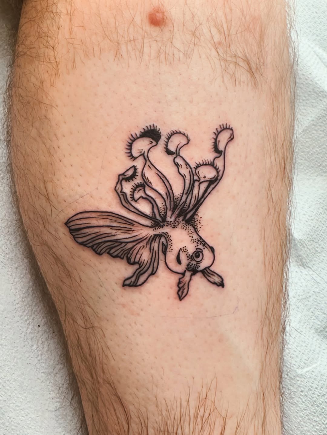 Tattoo by @flatrabbitstudio — illustrative, black_and_grey