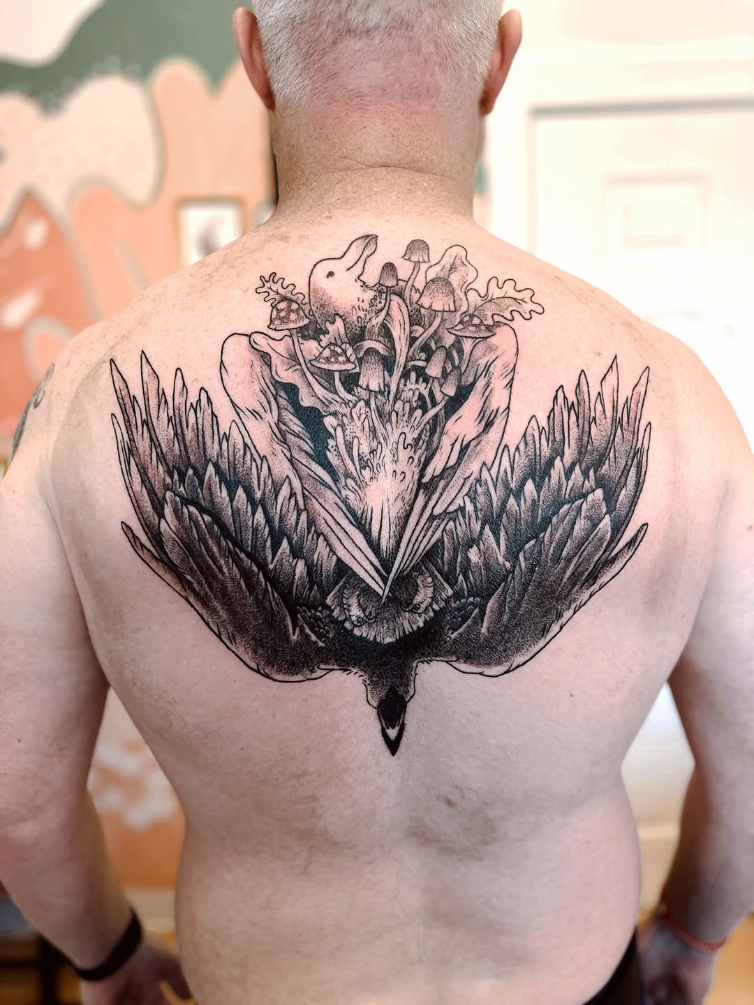Tattoo by @flatrabbitstudio — illustrative, blackwork