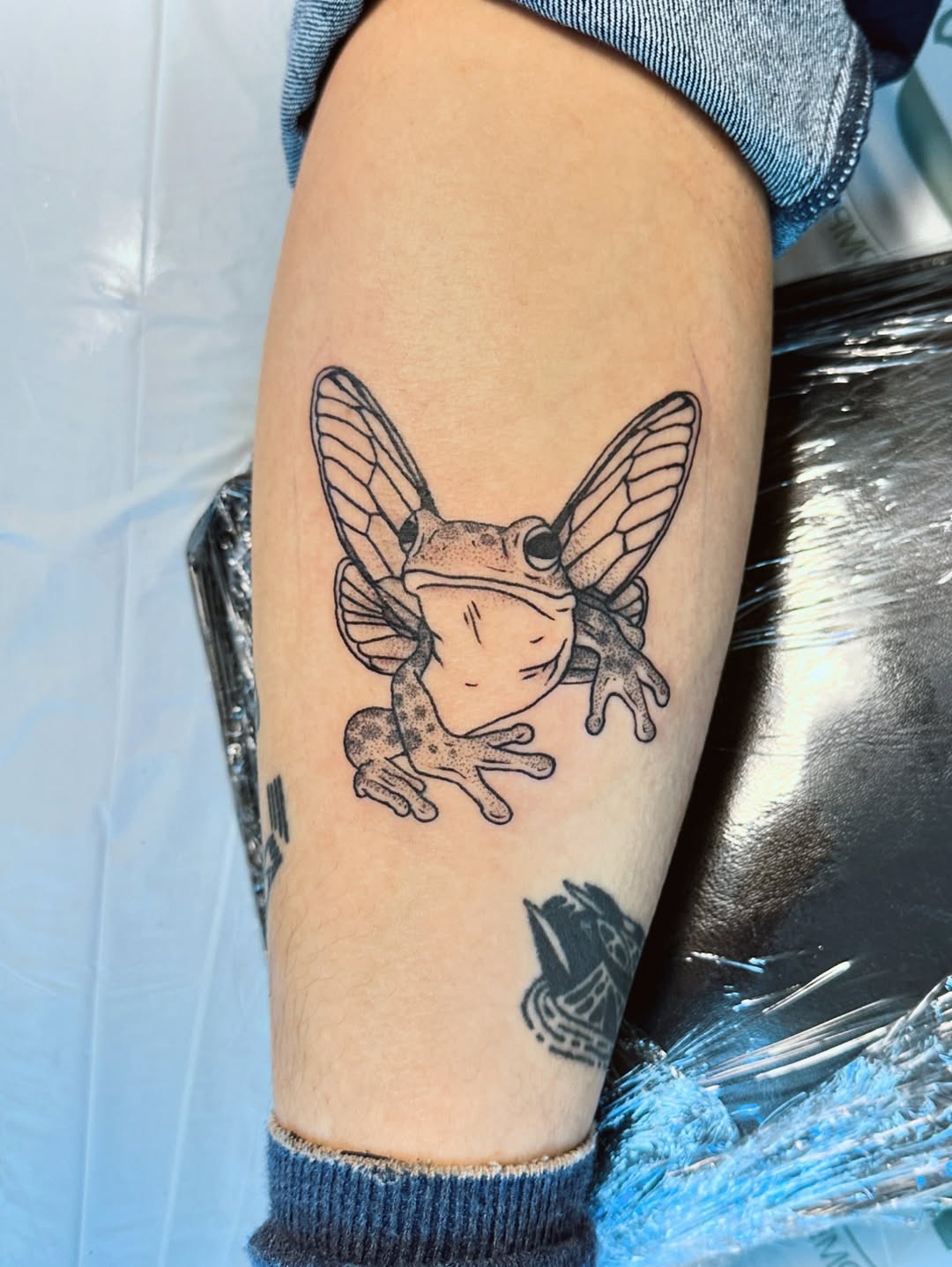 Tattoo by @flatrabbitstudio — illustrative, black_and_grey