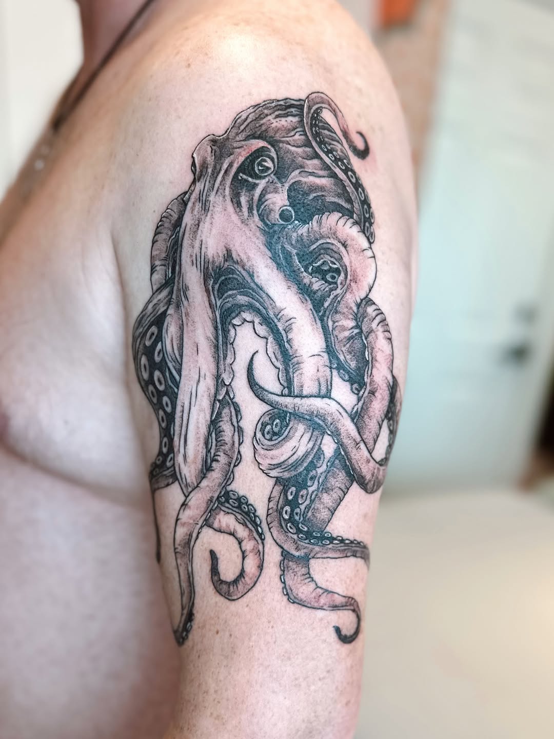 Tattoo by @flatrabbitstudio — black_and_grey, realism