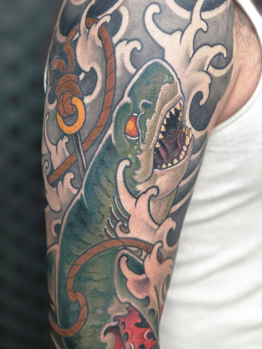 Tattoo by @john.sunderland โ japanese_irezumi, black_and_grey