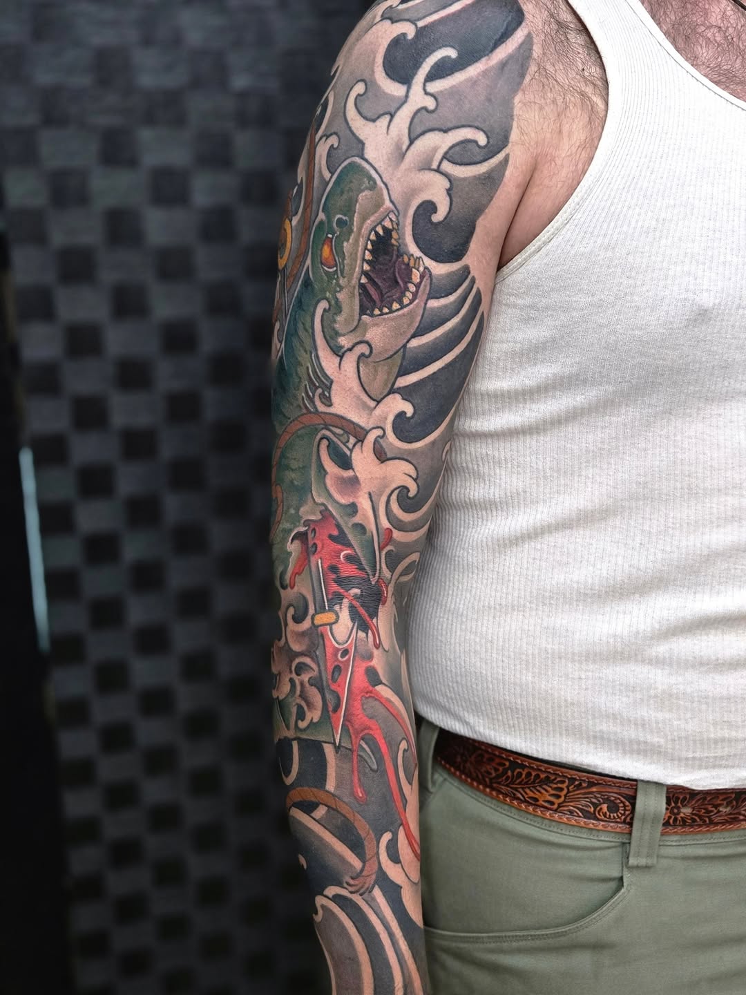 Tattoo by @john.sunderland โ japanese_irezumi, black_and_grey