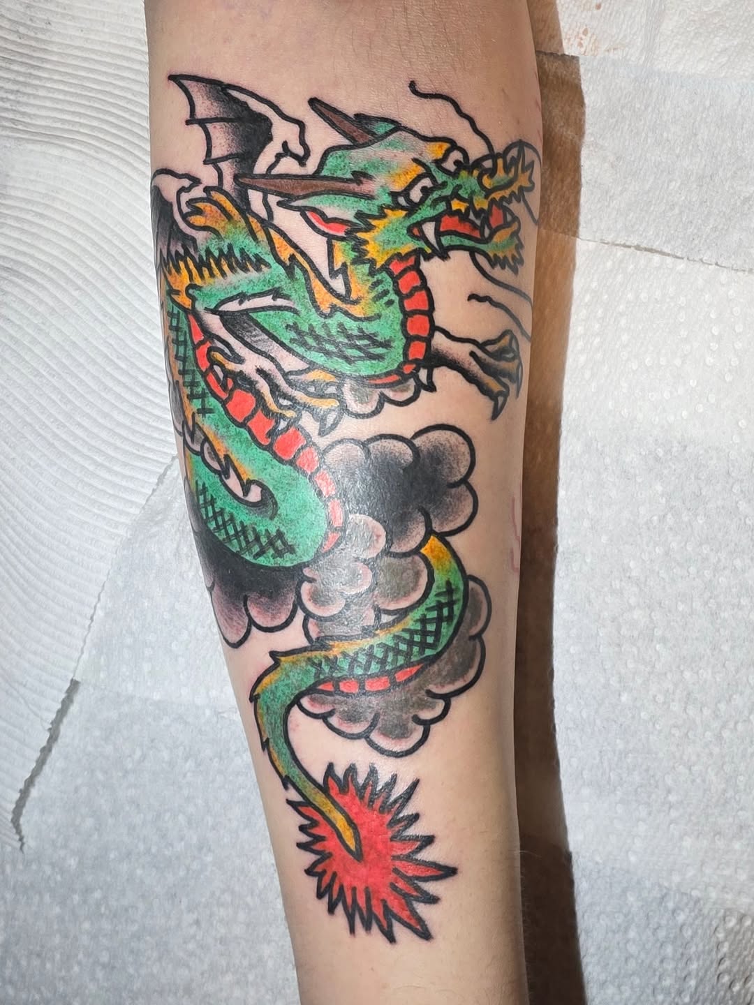 Tattoo by @arobertsontattoo — japanese_irezumi, american_traditional