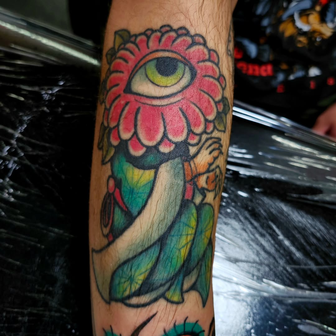 Tattoo by @sweaty.puff — american_traditional, illustrative
