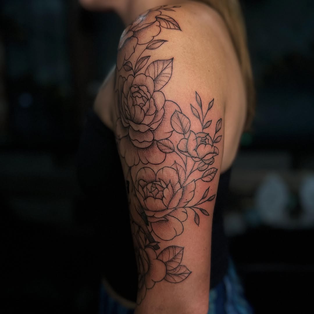 Tattoo by @tinarosetattoos — illustrative, fine_line