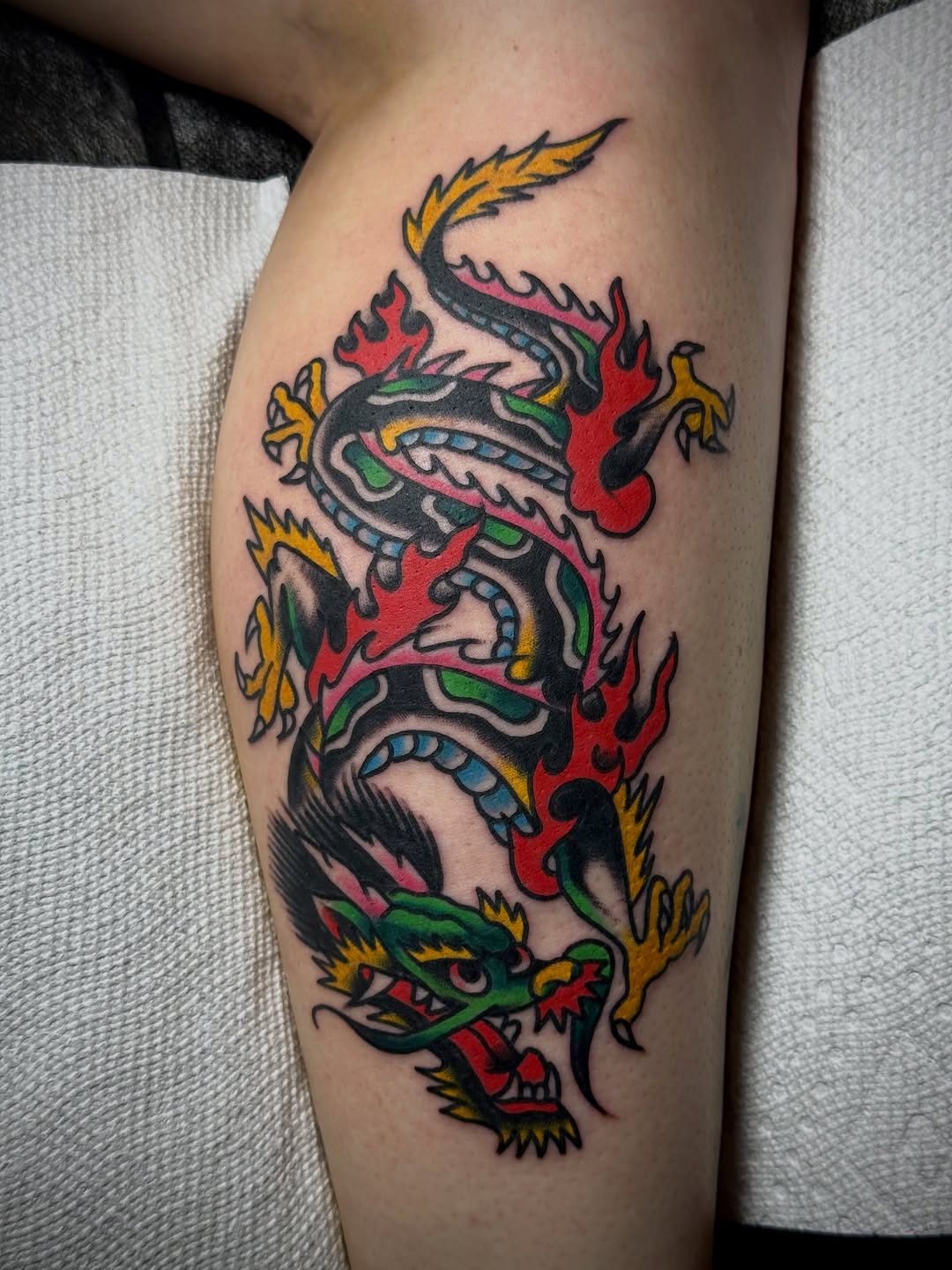 Tattoo by @chuckderek_ — american_traditional, japanese_irezumi