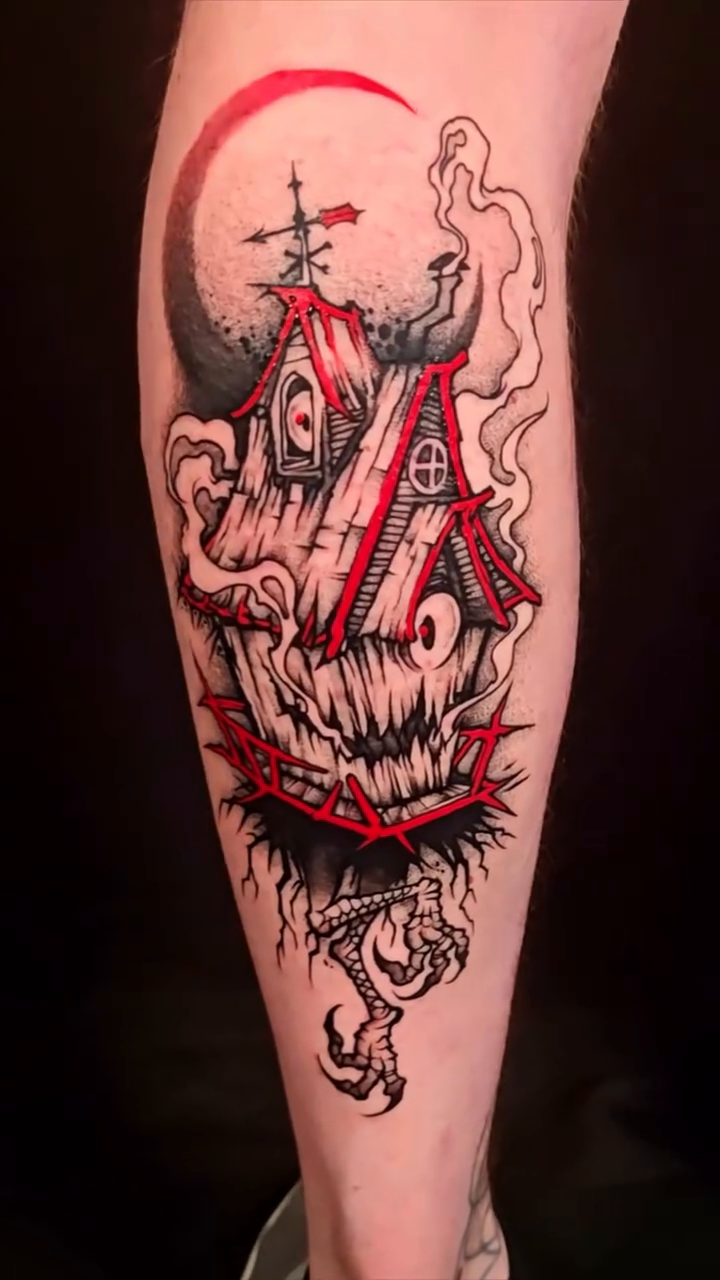 Tattoo by @deathcandy_art — dark_realism, blackwork