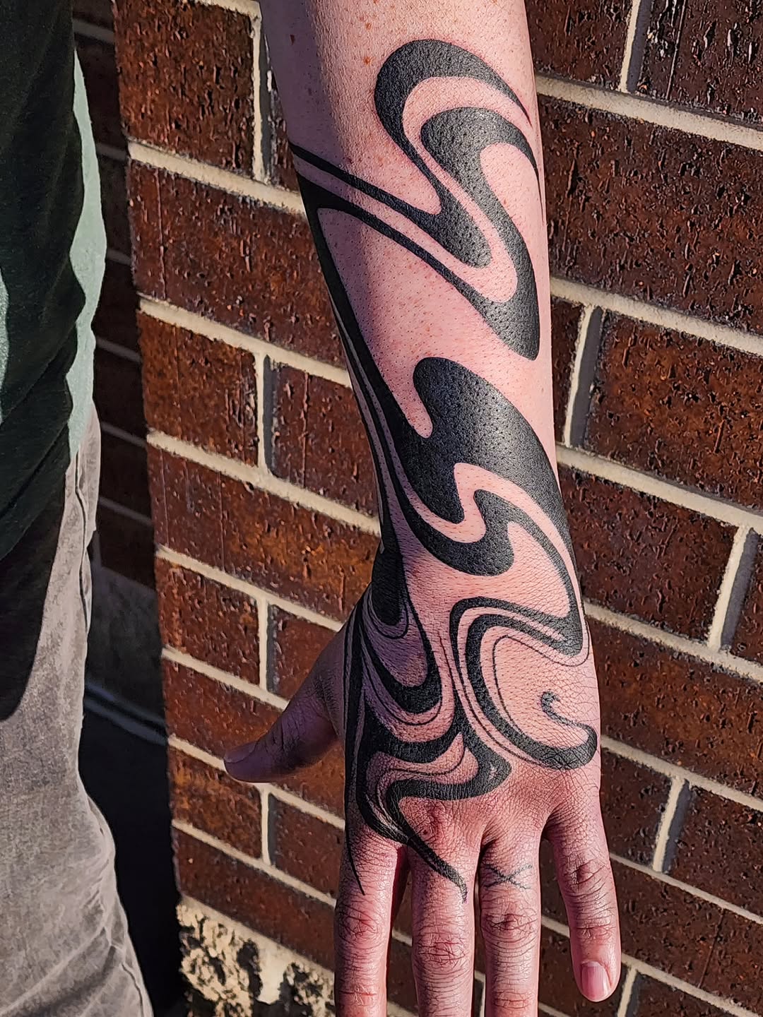 Tattoo by @meekotattoos — blackwork