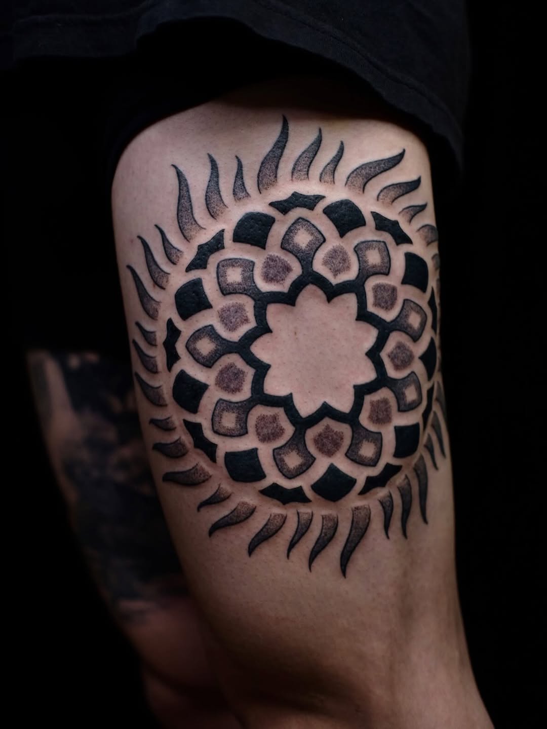 Tattoo by @owlyntattoo — blackwork, ornamental