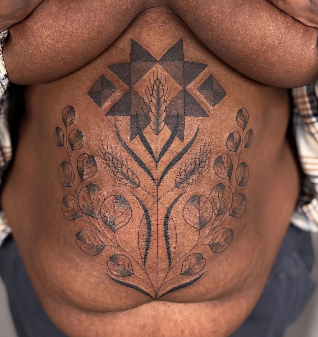 Tattoo by @annasagetattoos — geometric, dotwork