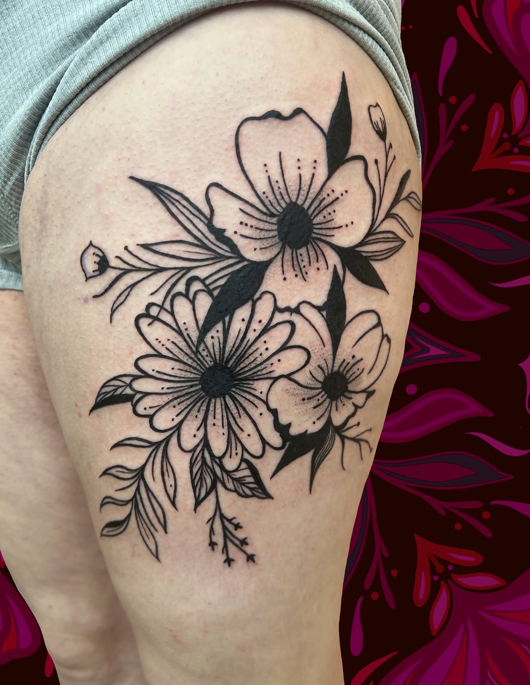 Tattoo by @honeybunnympls — illustrative, black_and_grey