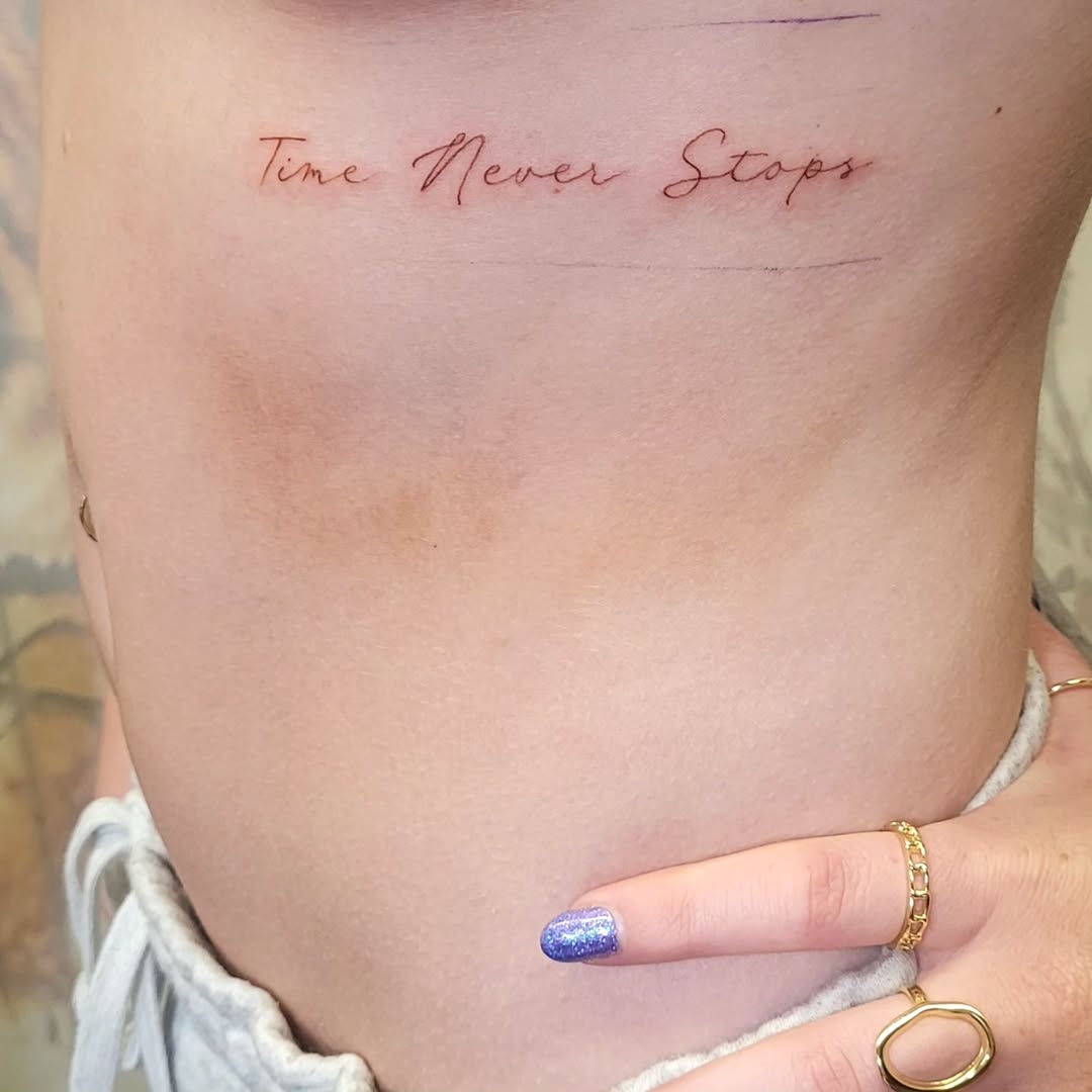 Tattoo by @tea_tattoos_ — lettering_script, fine_line