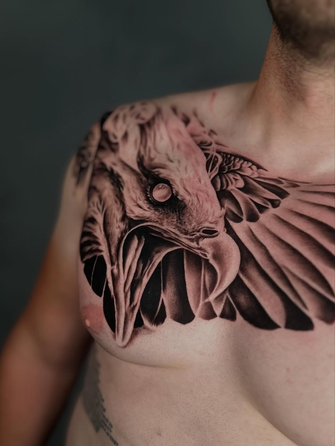 Tattoo by @dxmon.ttt โ realism, black_and_grey