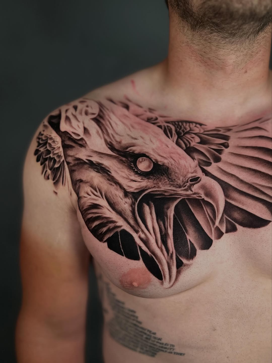 Tattoo by @dxmon.ttt โ realism, black_and_grey