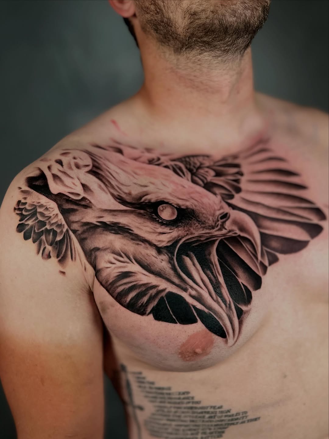Tattoo by @dxmon.ttt โ realism, black_and_grey