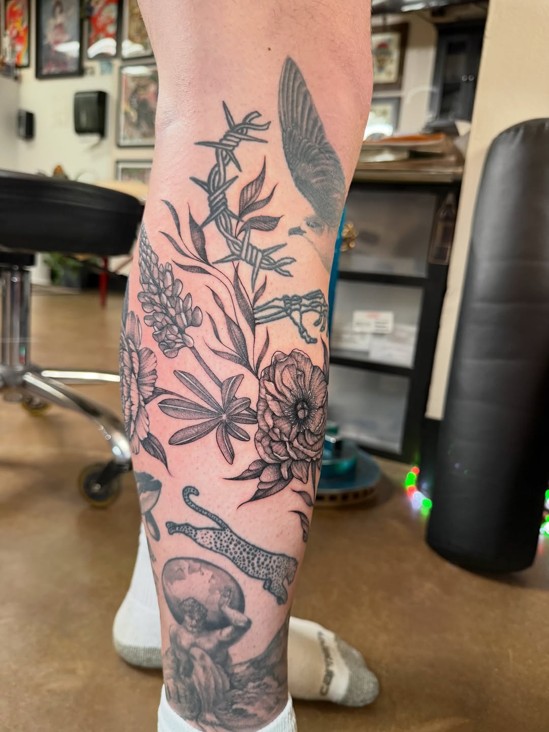 Tattoo by @rosie.tattoo — black_and_grey, realism