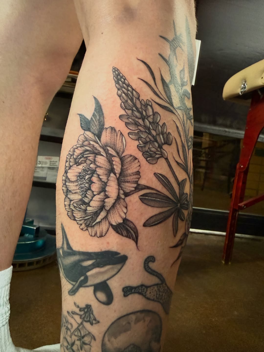 Tattoo by @rosie.tattoo — black_and_grey, realism