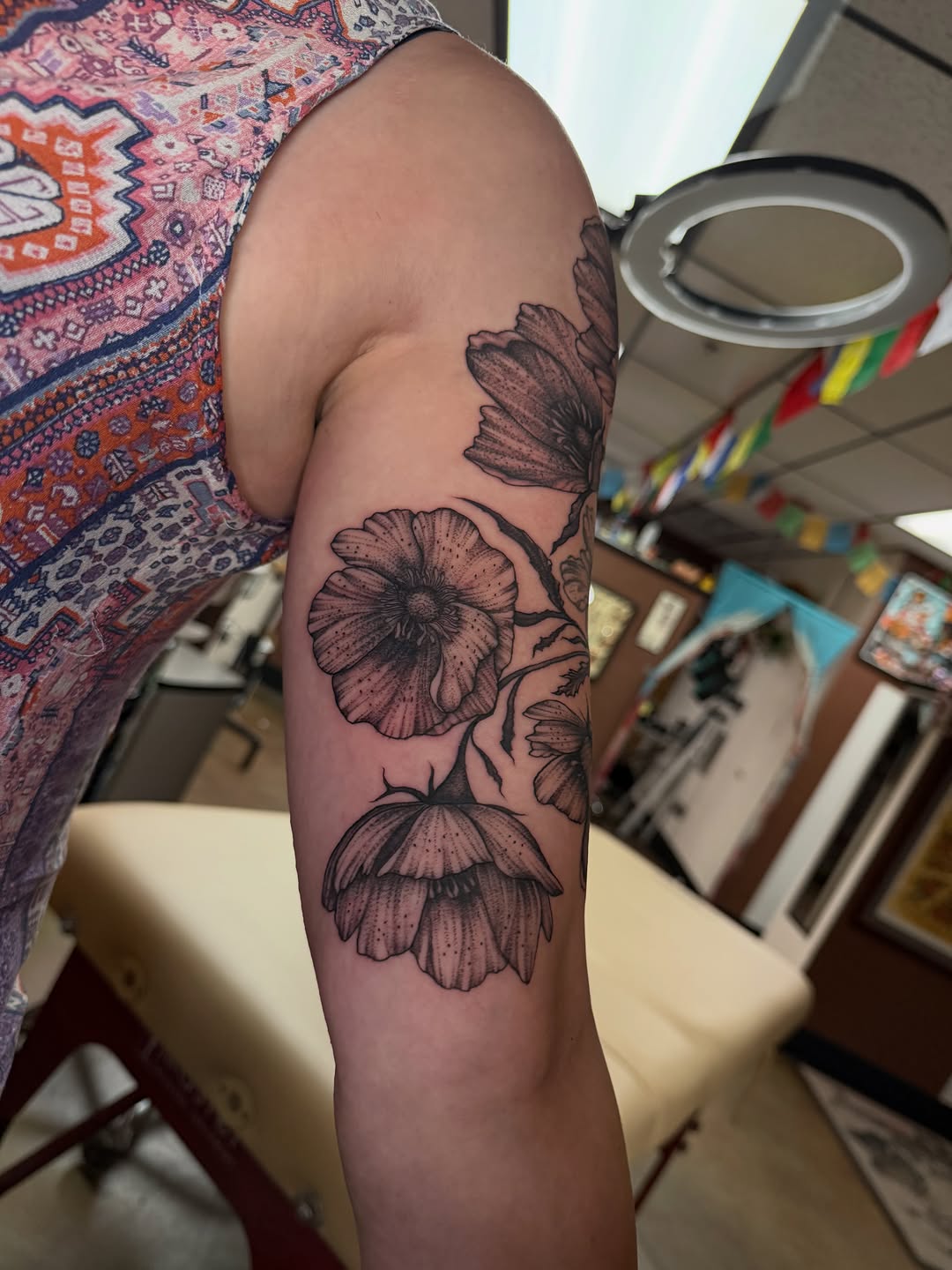 Tattoo by @rosie.tattoo — black_and_grey, fine_line