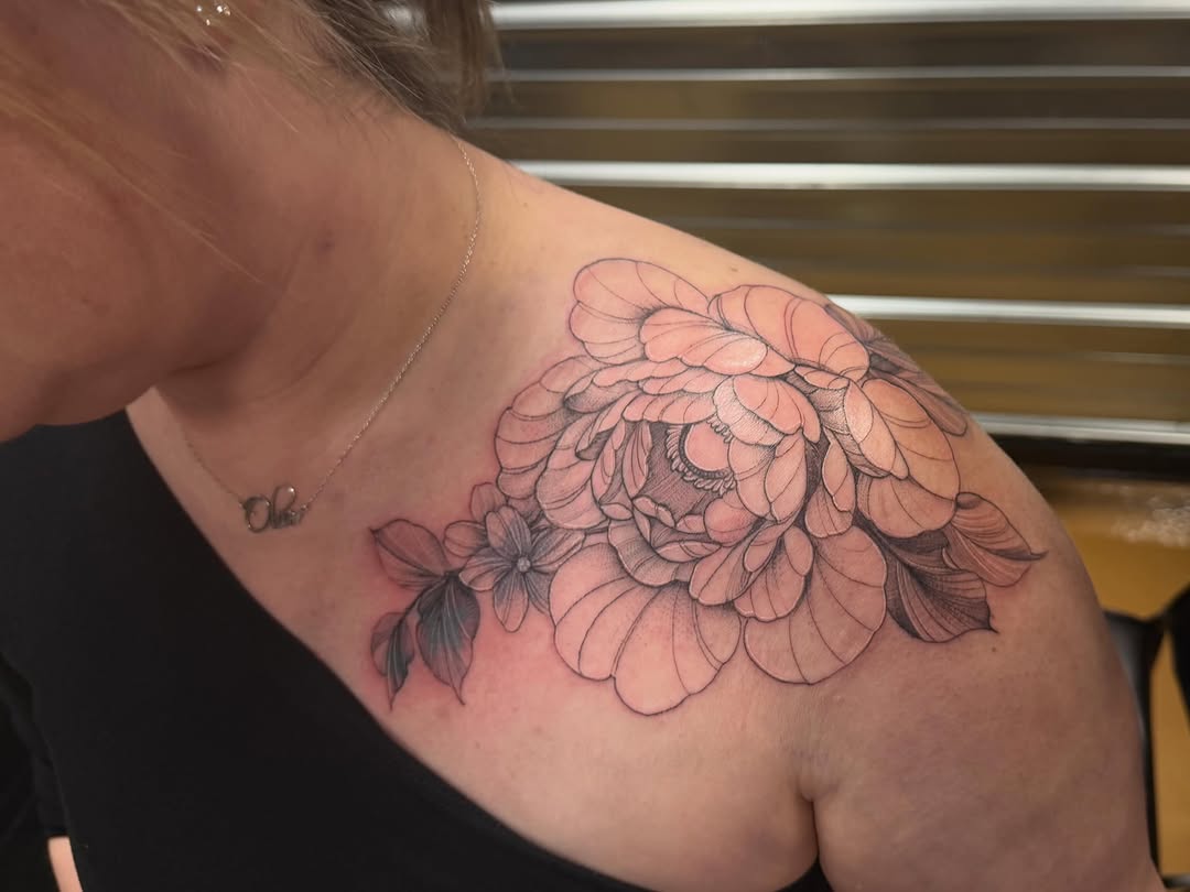 Tattoo by @katrina_oke — fine_line, black_and_grey