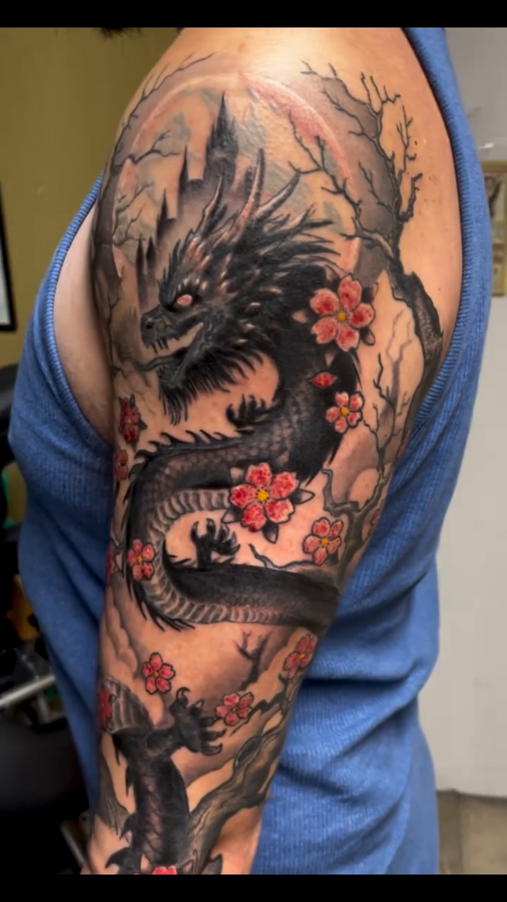 Tattoo by @mikey.ramz — japanese_irezumi, black_and_grey