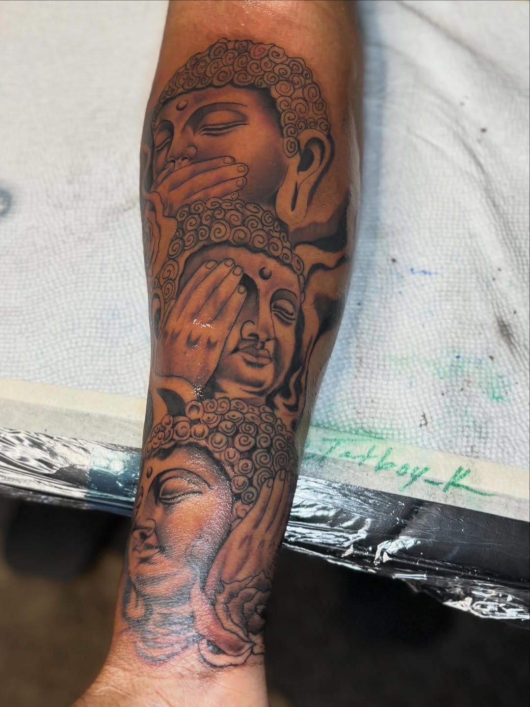 Tattoo by @tatboy_k — black_and_grey, realism