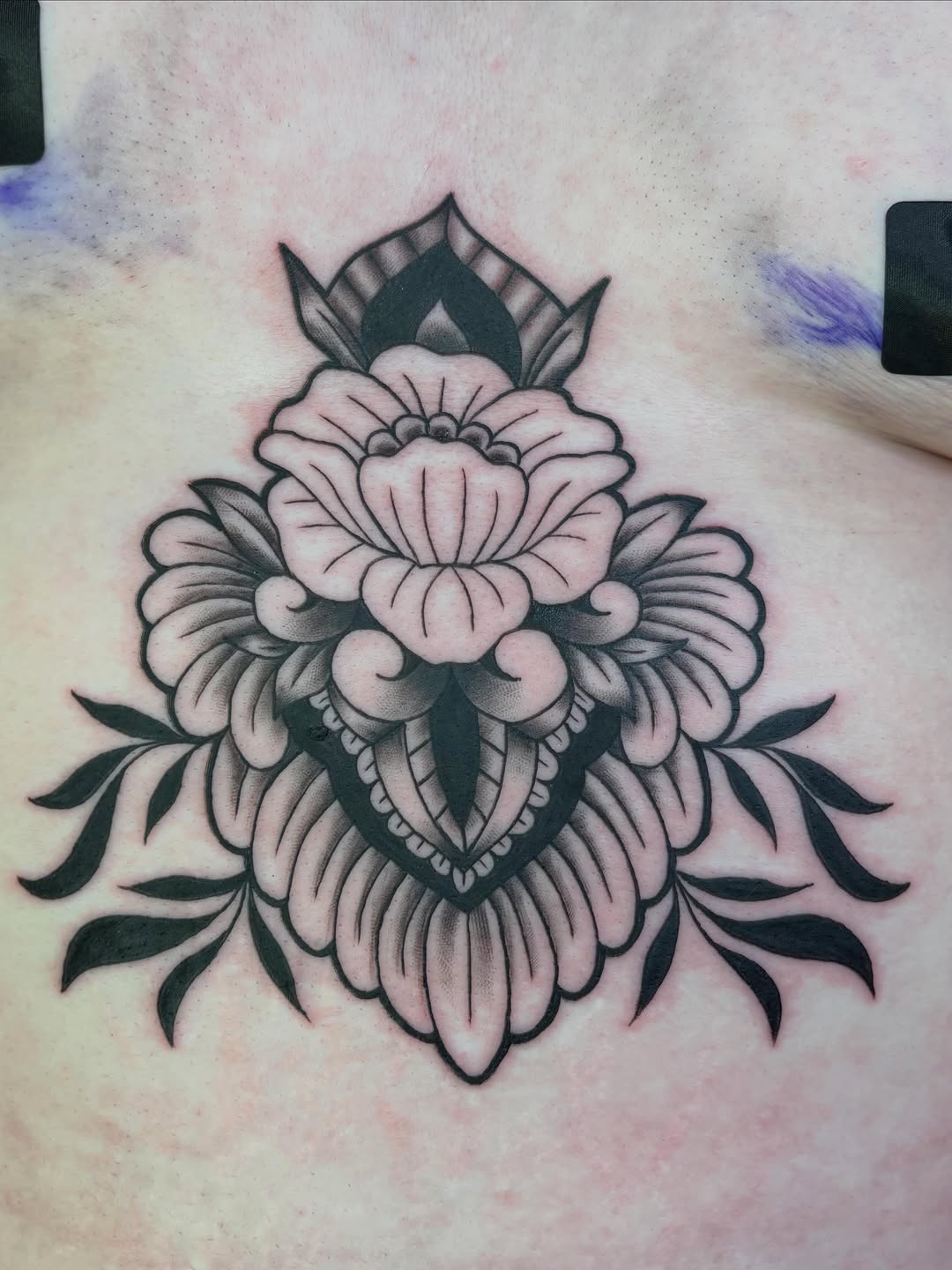 Tattoo by @nate_shahan — black_and_grey, ornamental