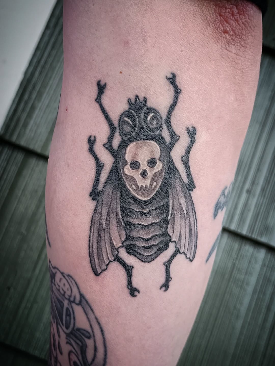 Tattoo by @mister_perks — black_and_grey, dark_realism