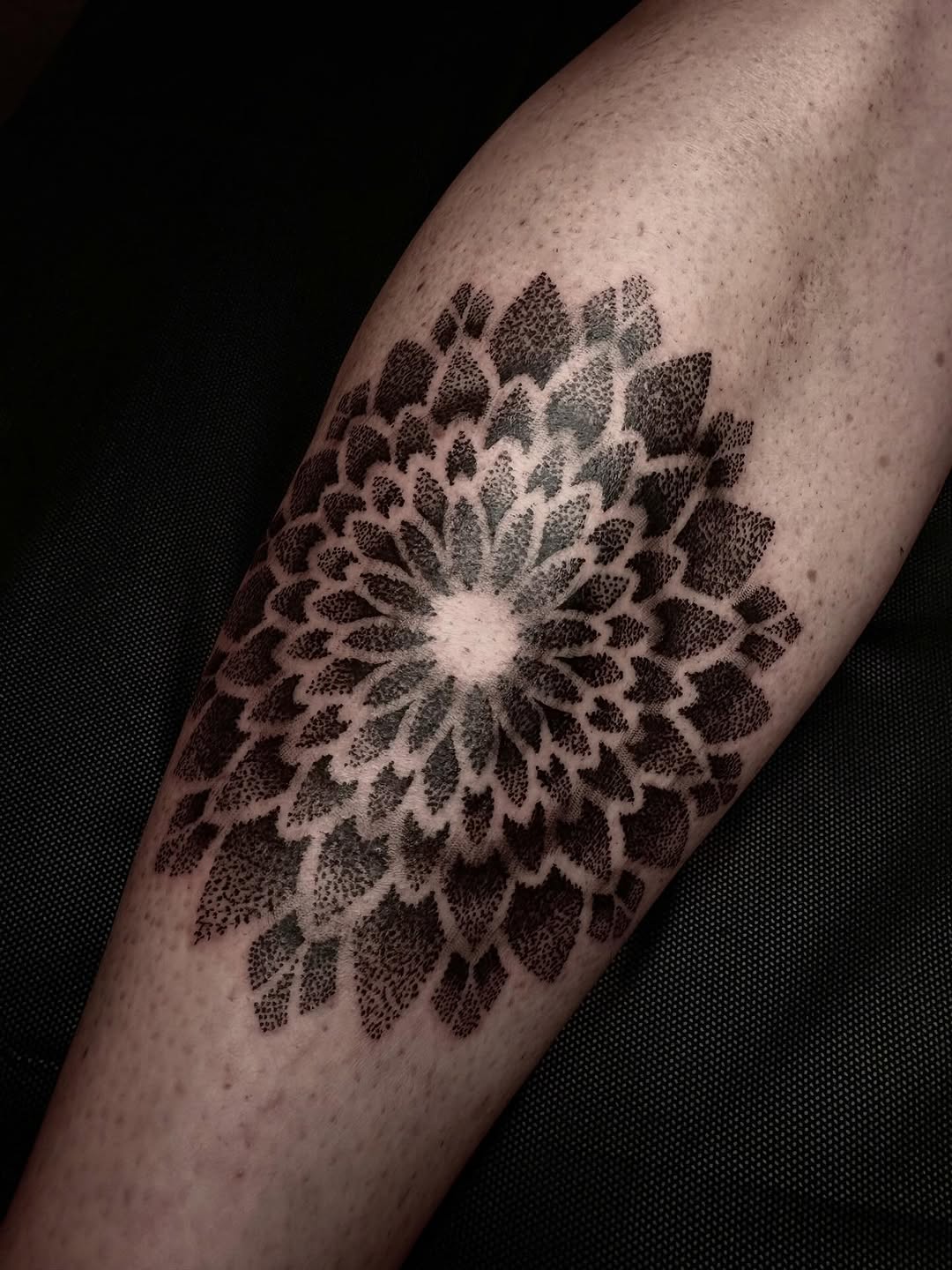 Tattoo by @justjellytattoos — dotwork, geometric